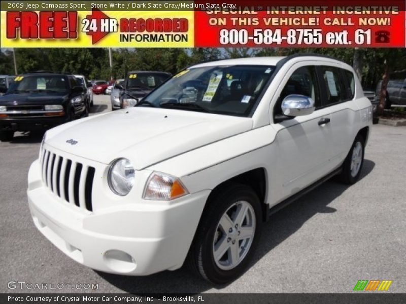 Stone White / Dark Slate Gray/Medium Slate Gray 2009 Jeep Compass Sport