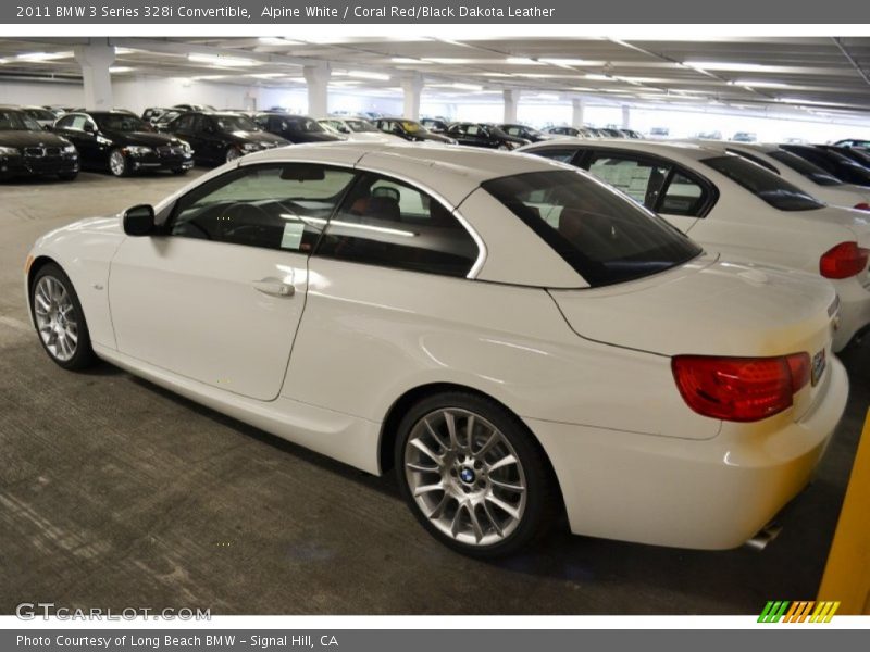 Alpine White / Coral Red/Black Dakota Leather 2011 BMW 3 Series 328i Convertible