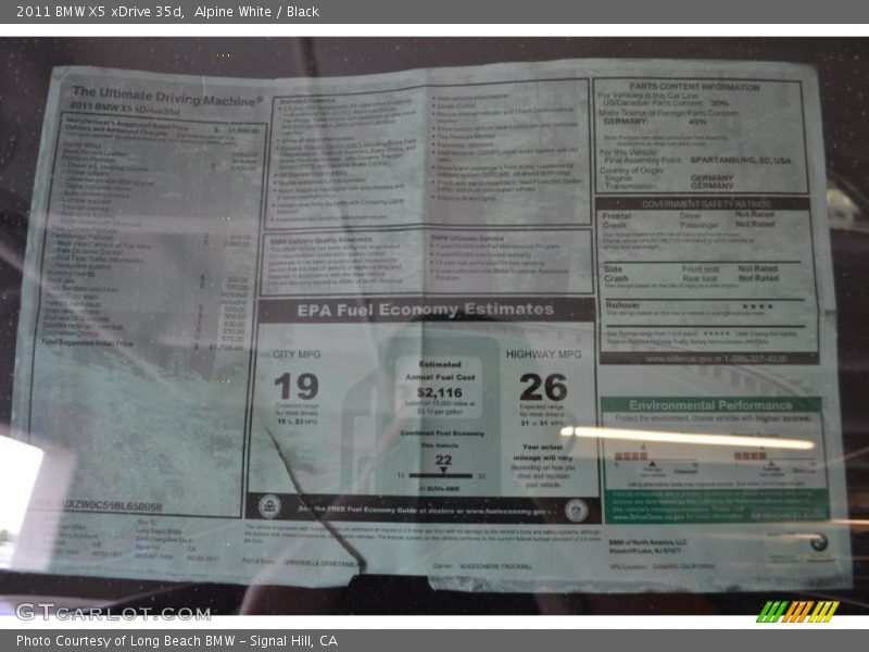 Alpine White / Black 2011 BMW X5 xDrive 35d