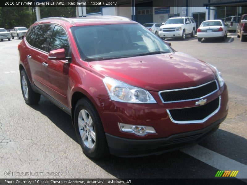 Red Jewel Tintcoat / Ebony 2010 Chevrolet Traverse LT AWD