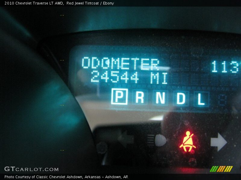 Red Jewel Tintcoat / Ebony 2010 Chevrolet Traverse LT AWD