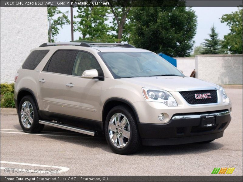 Gold Mist Metallic / Cashmere 2010 GMC Acadia SLT AWD