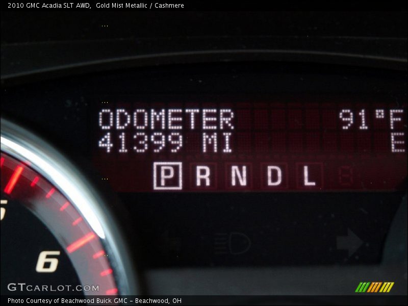 Gold Mist Metallic / Cashmere 2010 GMC Acadia SLT AWD