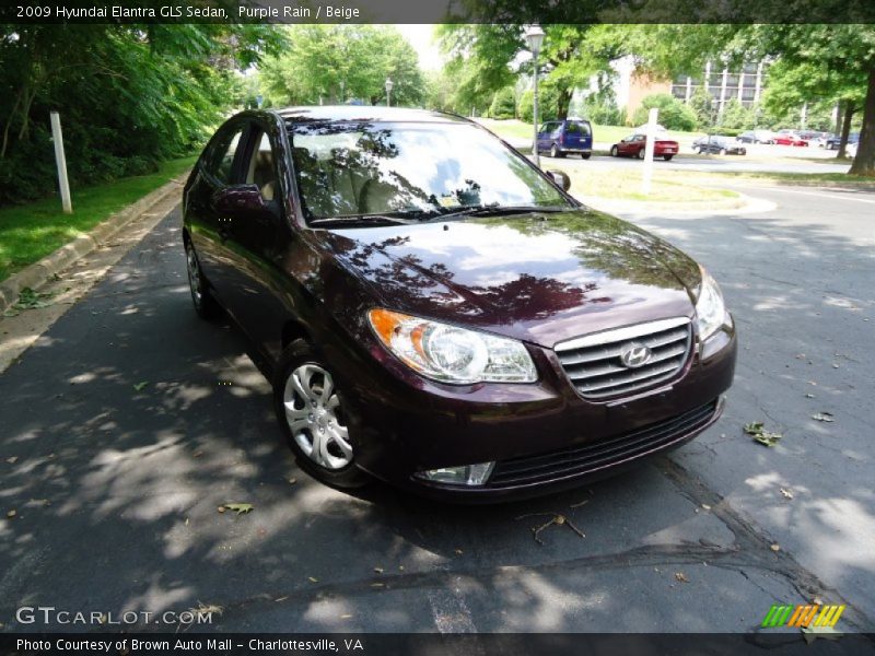 Purple Rain / Beige 2009 Hyundai Elantra GLS Sedan