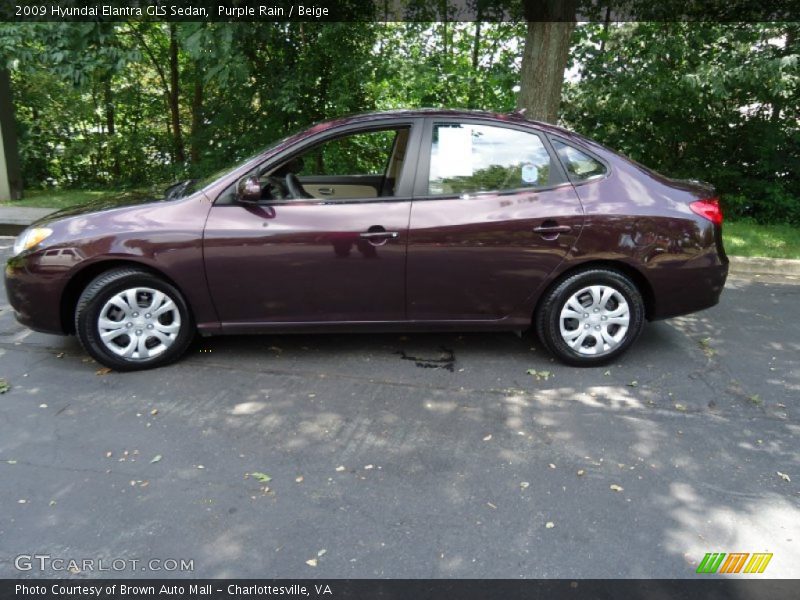 Purple Rain / Beige 2009 Hyundai Elantra GLS Sedan