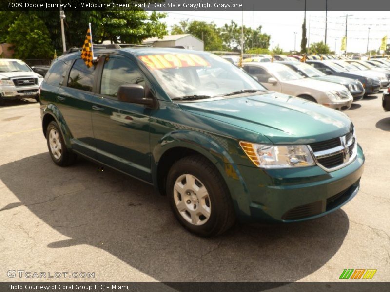Melbourne Green Pearl / Dark Slate Gray/Light Graystone 2009 Dodge Journey SE