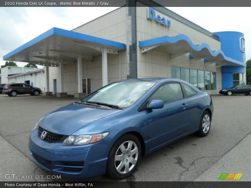 Atomic Blue Metallic / Gray 2010 Honda Civic LX Coupe