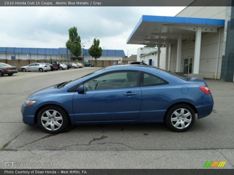 Atomic Blue Metallic / Gray 2010 Honda Civic LX Coupe