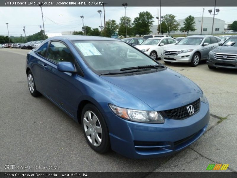 Atomic Blue Metallic / Gray 2010 Honda Civic LX Coupe