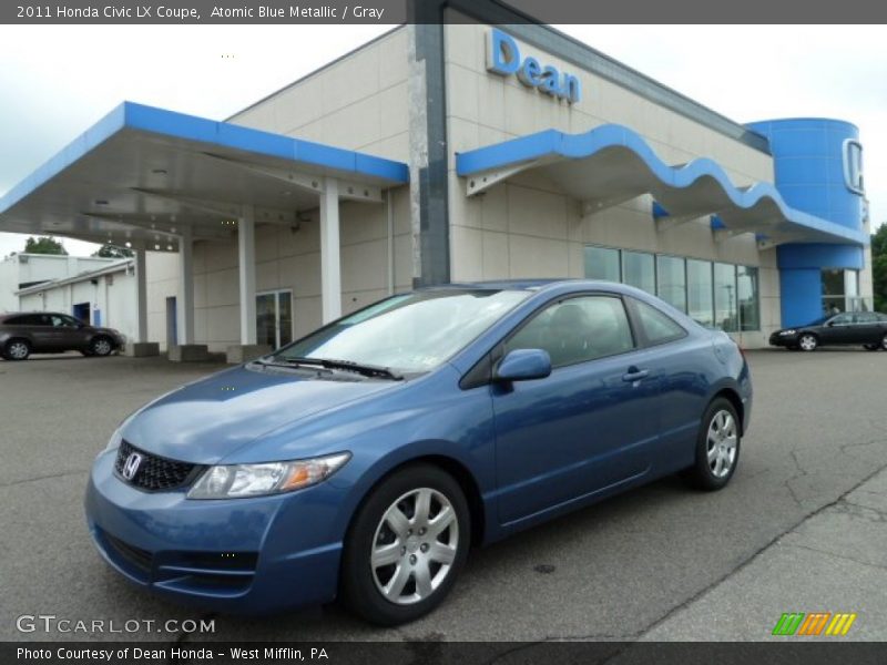 Atomic Blue Metallic / Gray 2011 Honda Civic LX Coupe