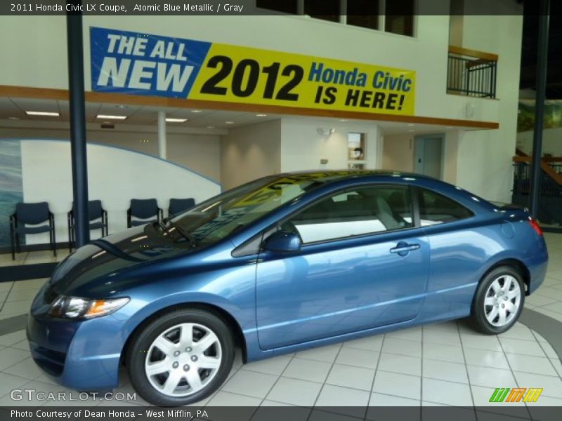 Atomic Blue Metallic / Gray 2011 Honda Civic LX Coupe