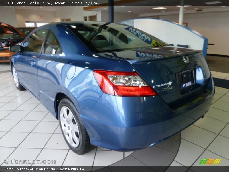 Atomic Blue Metallic / Gray 2011 Honda Civic LX Coupe