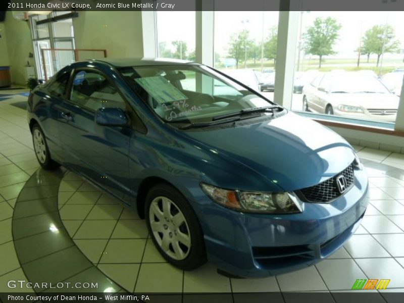 Atomic Blue Metallic / Gray 2011 Honda Civic LX Coupe