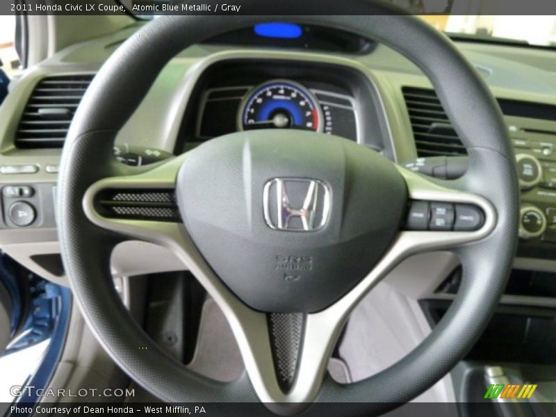 Atomic Blue Metallic / Gray 2011 Honda Civic LX Coupe