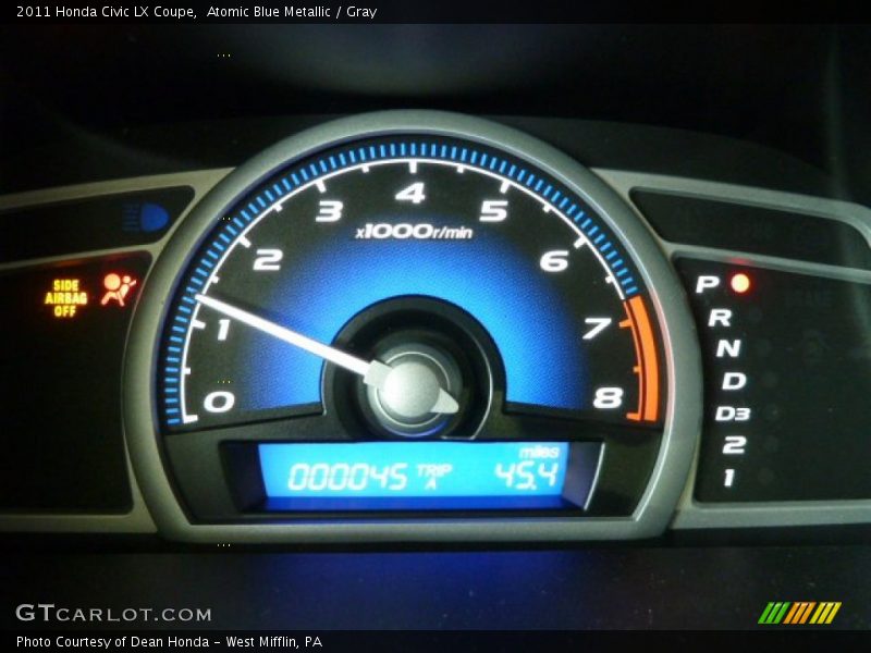 Atomic Blue Metallic / Gray 2011 Honda Civic LX Coupe
