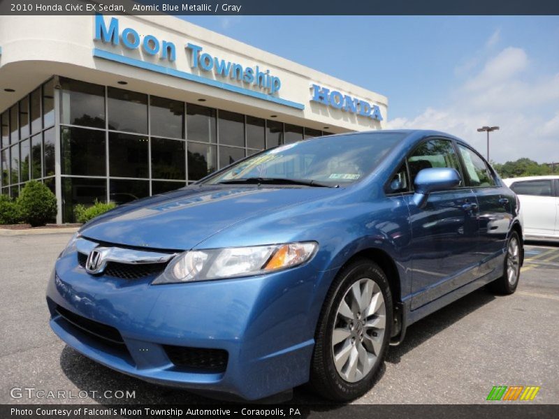 Atomic Blue Metallic / Gray 2010 Honda Civic EX Sedan
