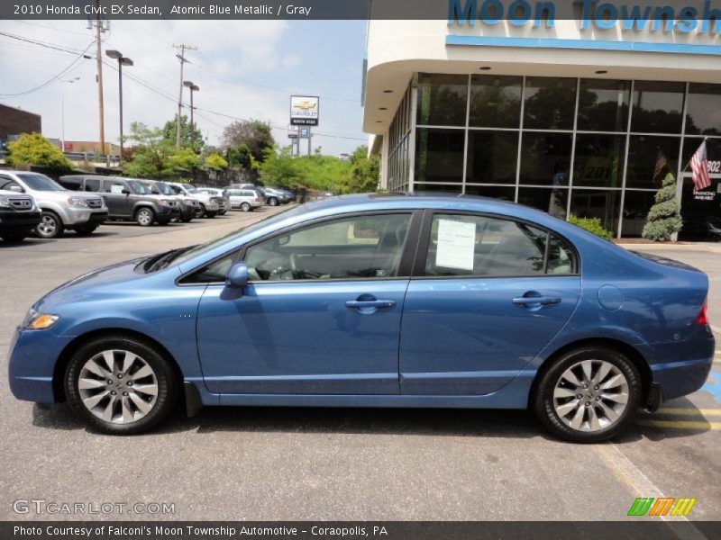 Atomic Blue Metallic / Gray 2010 Honda Civic EX Sedan