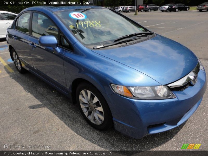 Atomic Blue Metallic / Gray 2010 Honda Civic EX Sedan