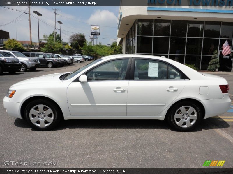 Powder White Pearl / Beige 2008 Hyundai Sonata GLS