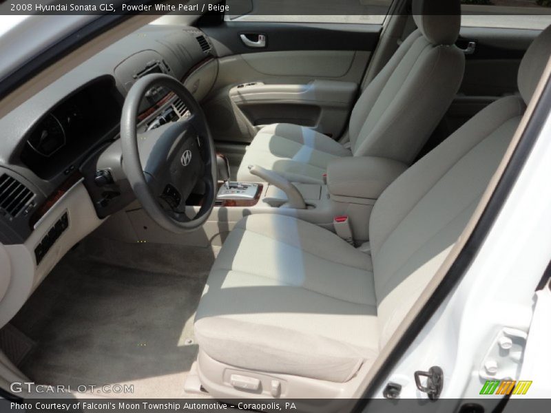 Powder White Pearl / Beige 2008 Hyundai Sonata GLS