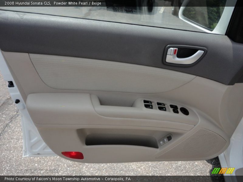 Powder White Pearl / Beige 2008 Hyundai Sonata GLS