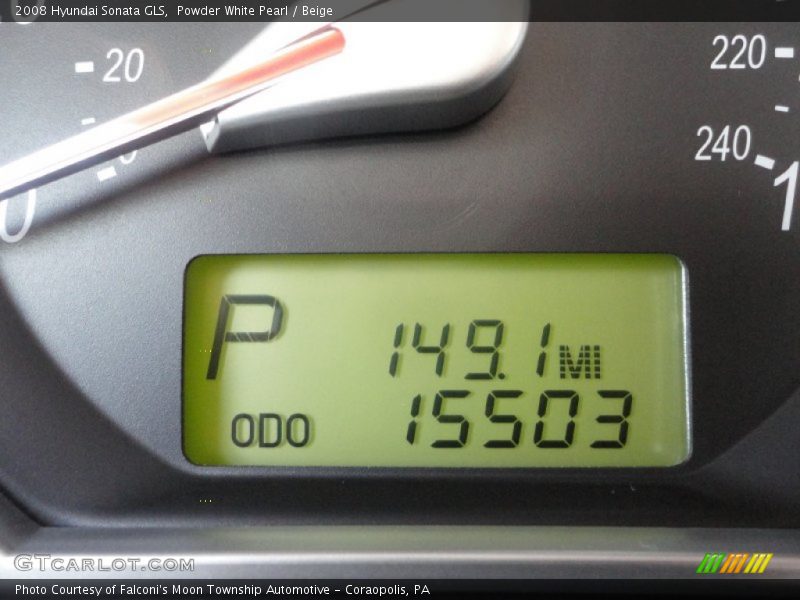 Powder White Pearl / Beige 2008 Hyundai Sonata GLS