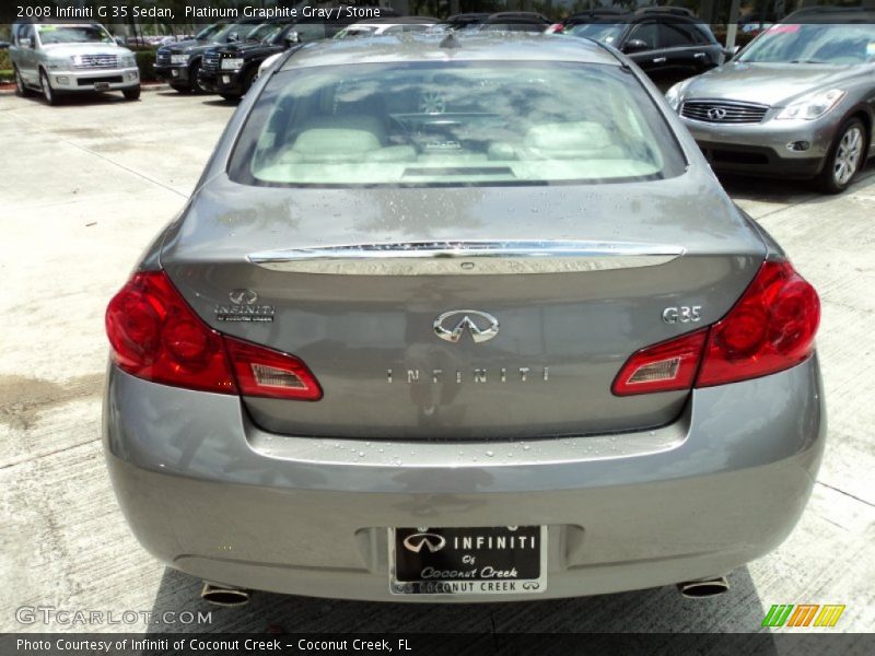 Platinum Graphite Gray / Stone 2008 Infiniti G 35 Sedan