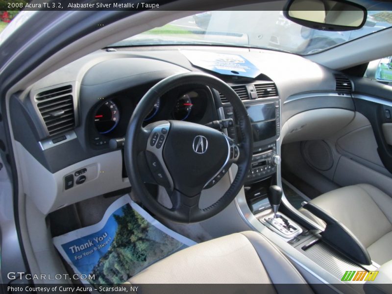 Alabaster Silver Metallic / Taupe 2008 Acura TL 3.2