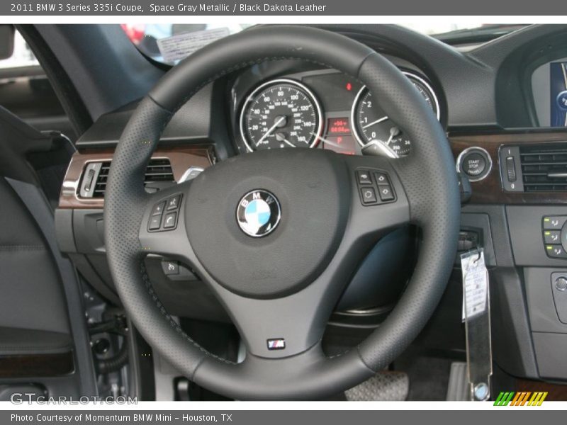 Space Gray Metallic / Black Dakota Leather 2011 BMW 3 Series 335i Coupe