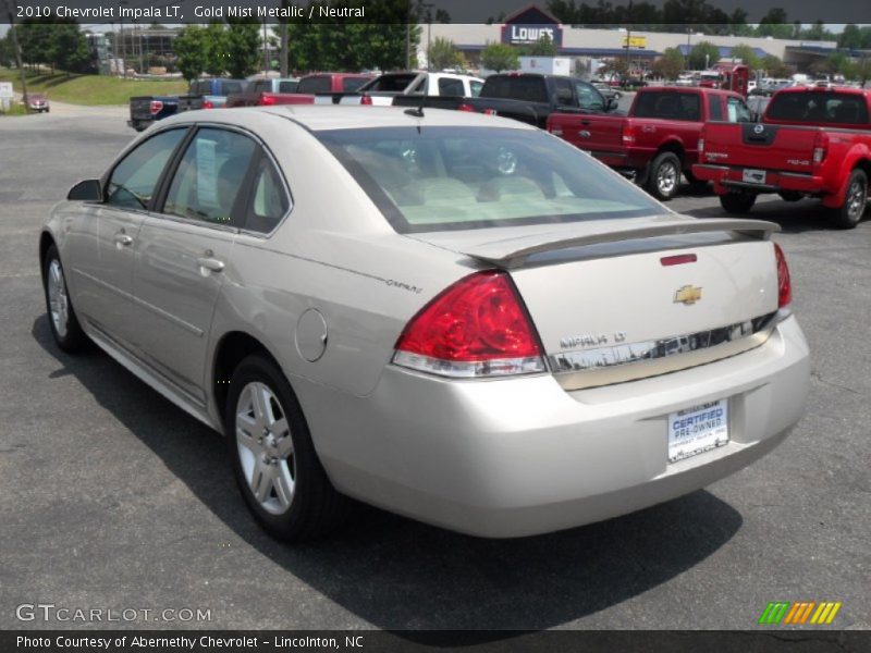 Gold Mist Metallic / Neutral 2010 Chevrolet Impala LT