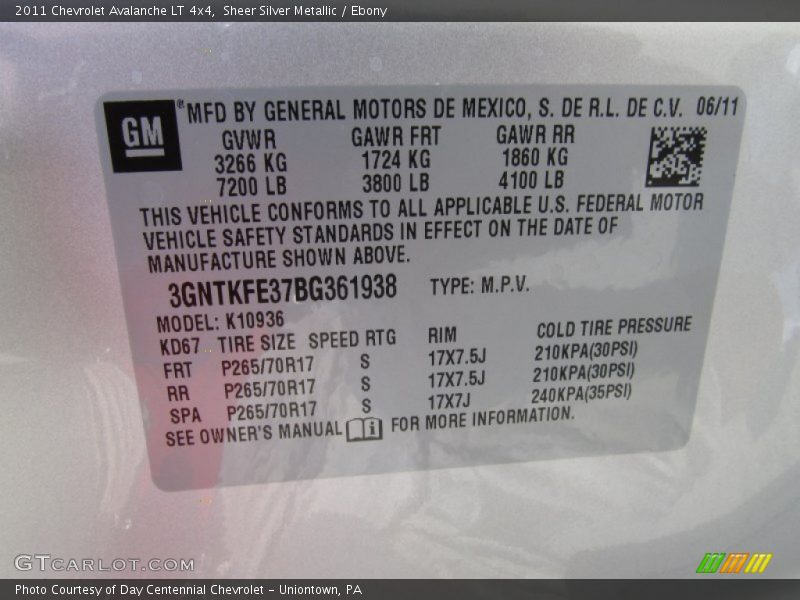 Sheer Silver Metallic / Ebony 2011 Chevrolet Avalanche LT 4x4