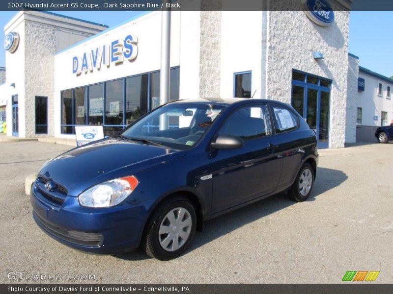 Dark Sapphire Blue / Black 2007 Hyundai Accent GS Coupe