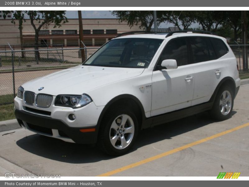 Alpine White / Beige 2008 BMW X3 3.0si