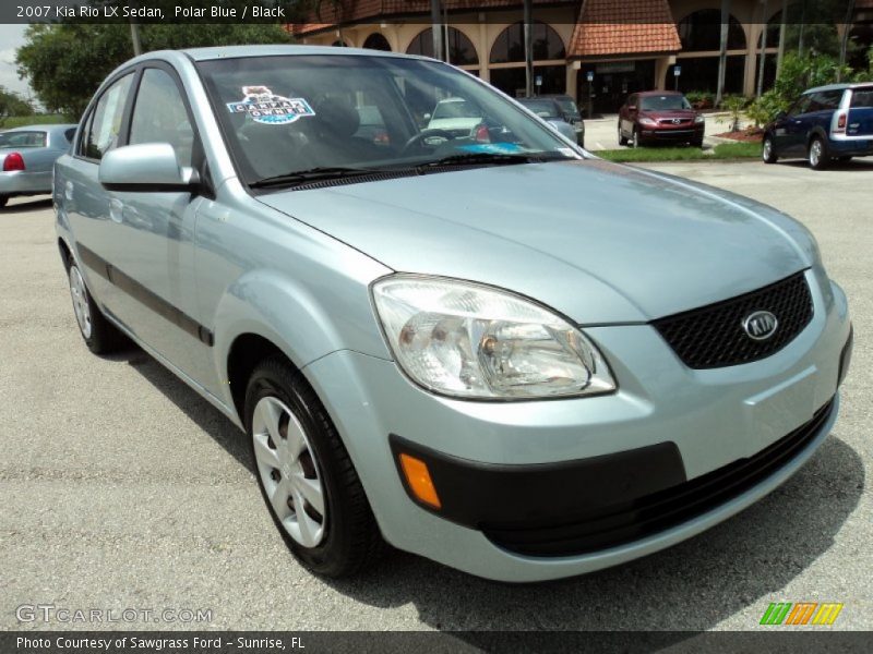Polar Blue / Black 2007 Kia Rio LX Sedan