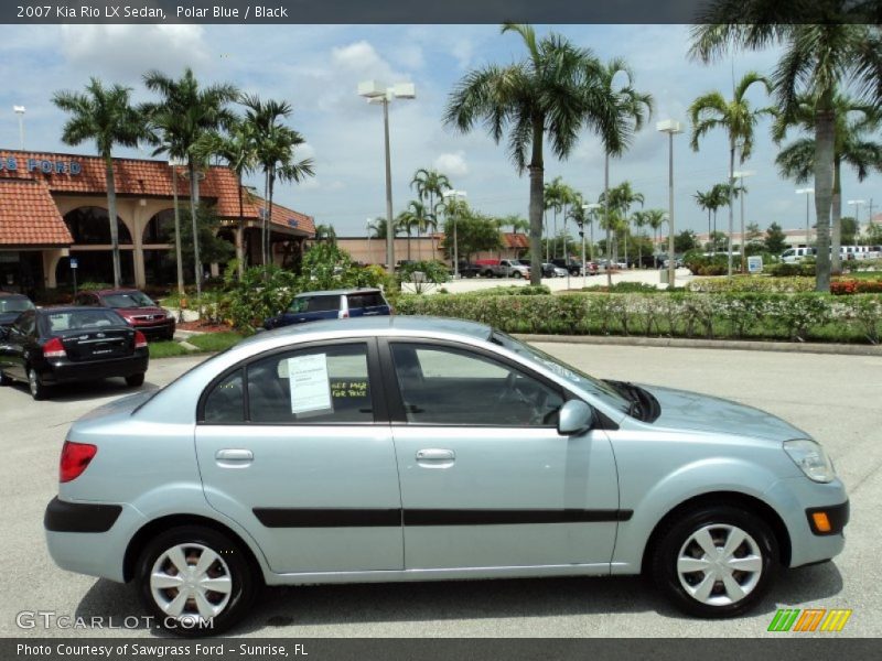 Polar Blue / Black 2007 Kia Rio LX Sedan