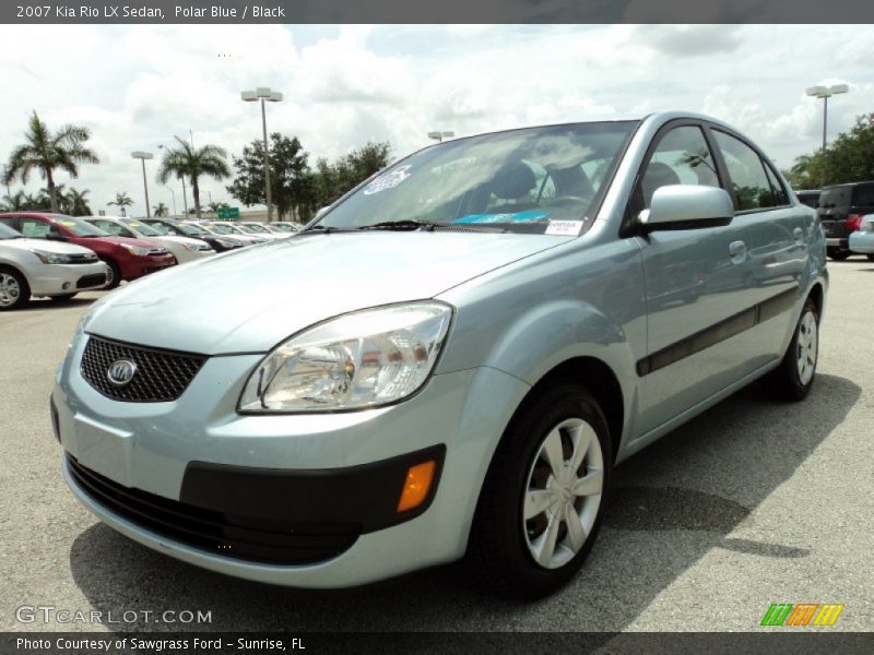 Polar Blue / Black 2007 Kia Rio LX Sedan