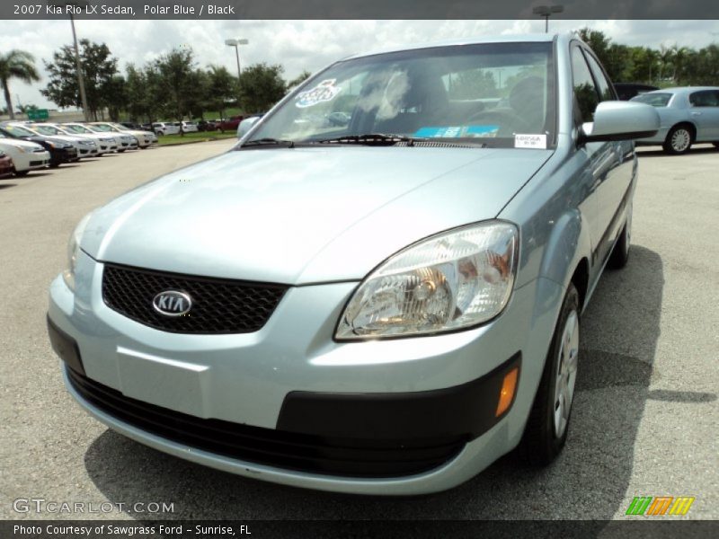 Polar Blue / Black 2007 Kia Rio LX Sedan