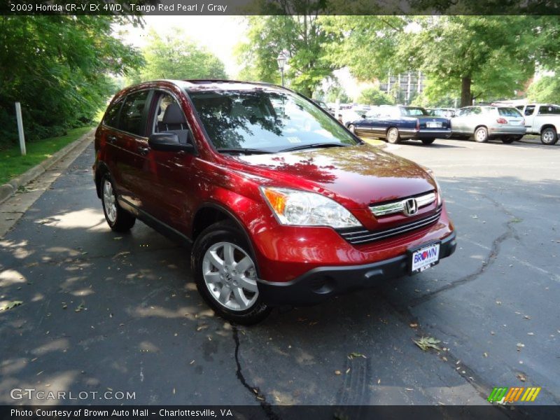 Tango Red Pearl / Gray 2009 Honda CR-V EX 4WD