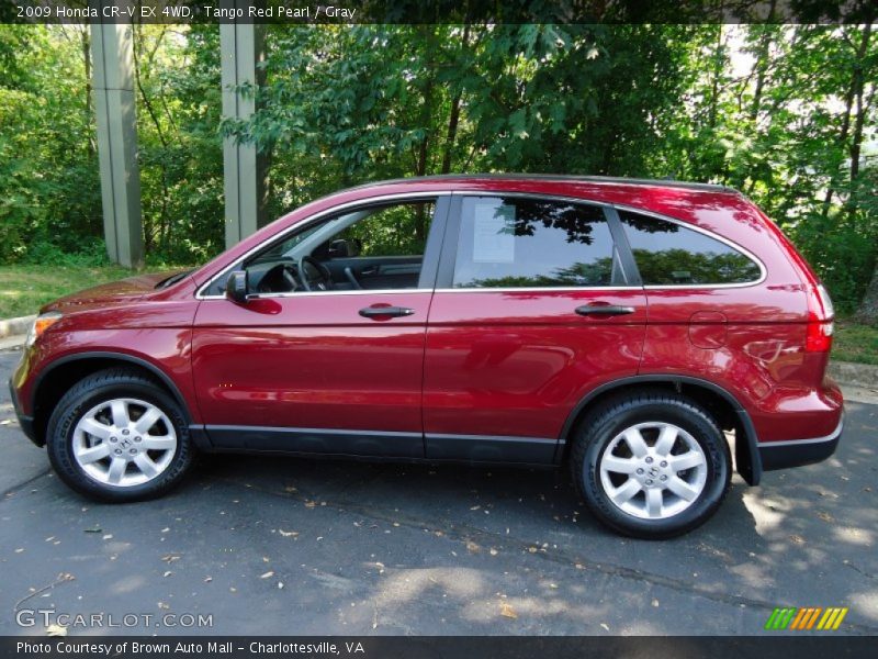 Tango Red Pearl / Gray 2009 Honda CR-V EX 4WD