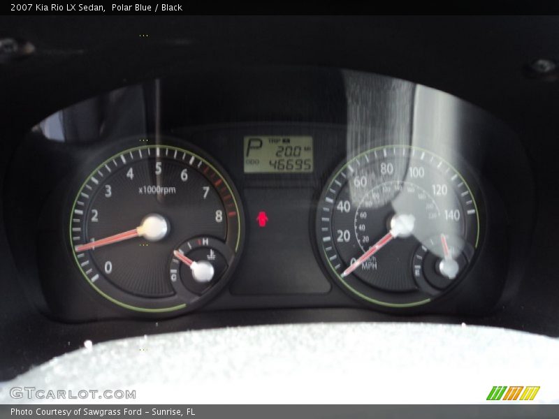 Polar Blue / Black 2007 Kia Rio LX Sedan