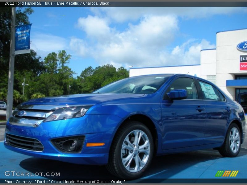 Blue Flame Metallic / Charcoal Black 2012 Ford Fusion SE