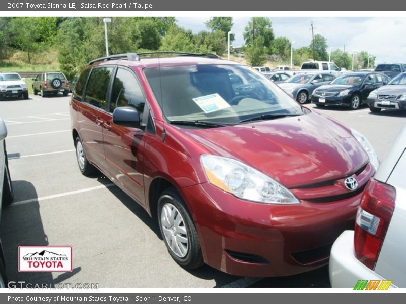 Salsa Red Pearl / Taupe 2007 Toyota Sienna LE