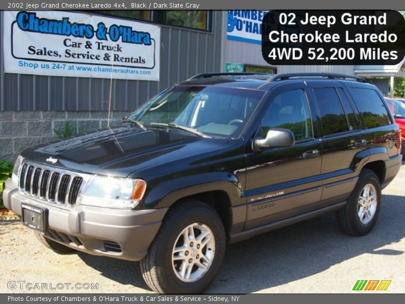 Black / Dark Slate Gray 2002 Jeep Grand Cherokee Laredo 4x4