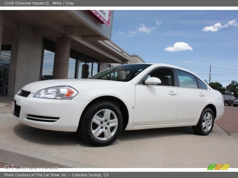 White / Gray 2008 Chevrolet Impala LS