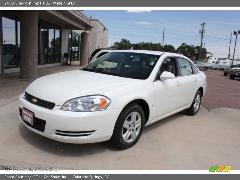 White / Gray 2008 Chevrolet Impala LS