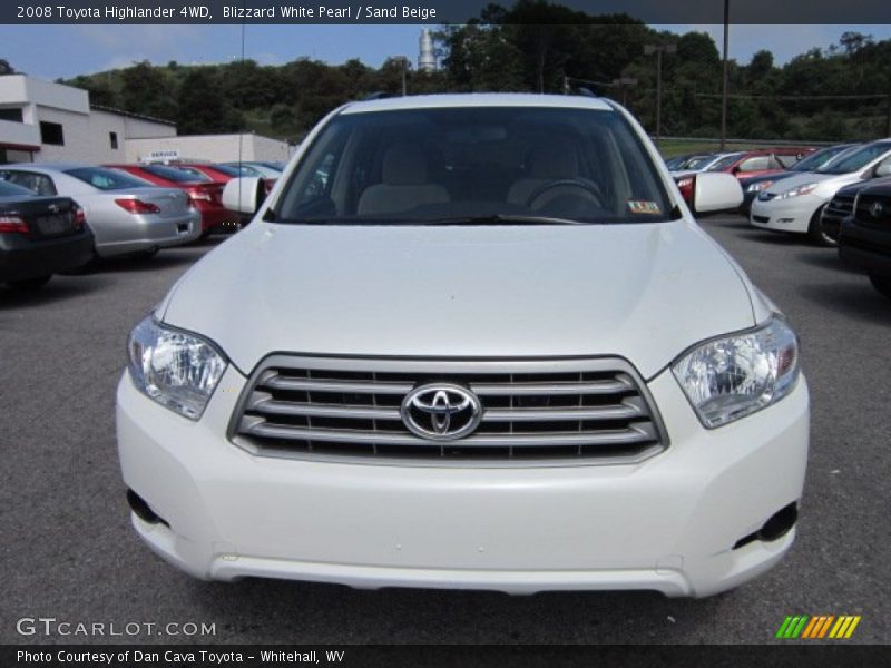 Blizzard White Pearl / Sand Beige 2008 Toyota Highlander 4WD