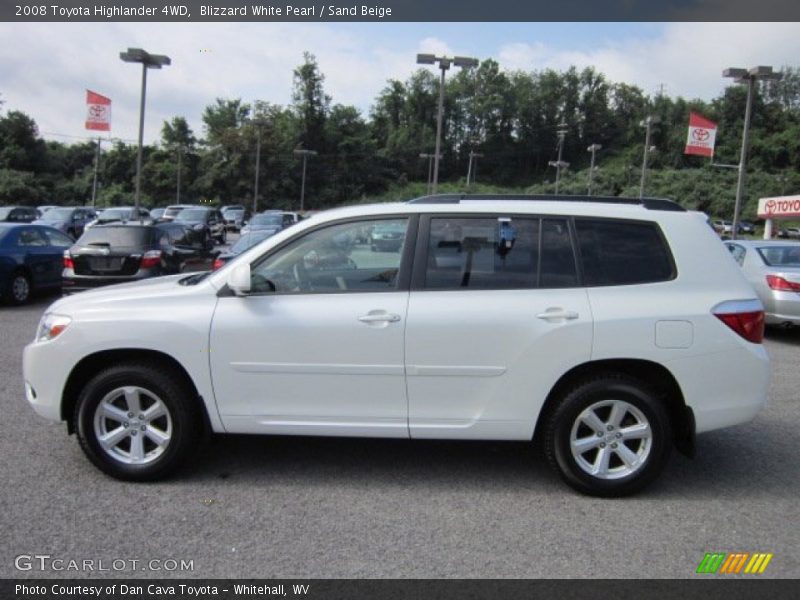 Blizzard White Pearl / Sand Beige 2008 Toyota Highlander 4WD