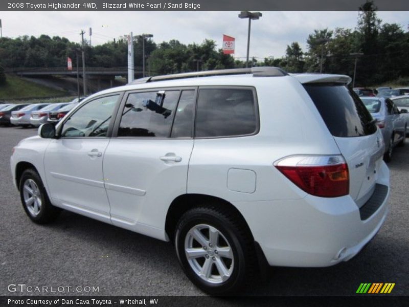 Blizzard White Pearl / Sand Beige 2008 Toyota Highlander 4WD