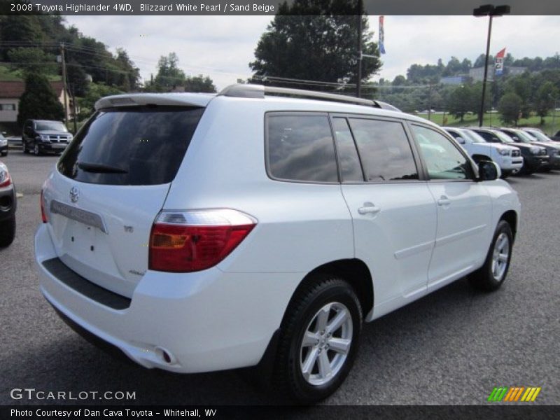 Blizzard White Pearl / Sand Beige 2008 Toyota Highlander 4WD