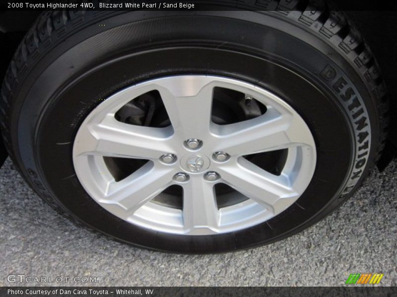 Blizzard White Pearl / Sand Beige 2008 Toyota Highlander 4WD